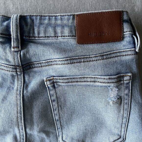 Hidden Los Angeles Mom Jeans Distressed Blue Stretch Grunge Edgy Capsule Size 28 - Picture 7 of 8